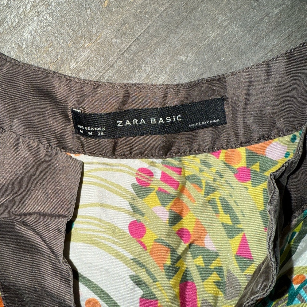 Zara Basic Multicolor Patterned Tunic Top - image 3